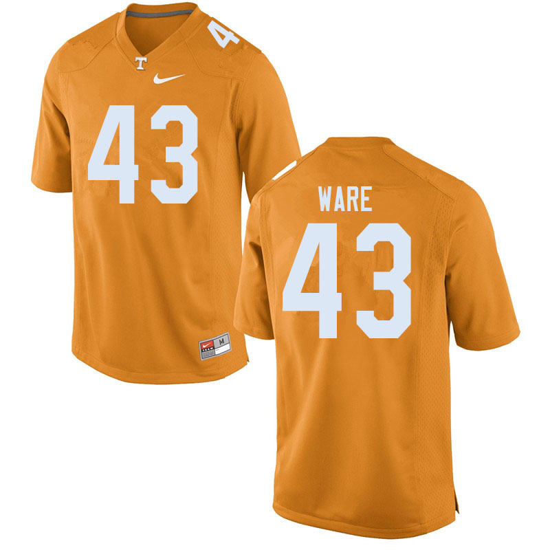 Men #43 Marshall Ware Tennessee Volunteers College Football Jerseys Sale-Orange